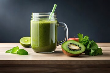 kiwi smoothie with fresh fruits. Generated by AI