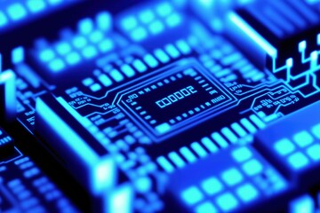 Close-up of electronic circuit board. Technology background. 