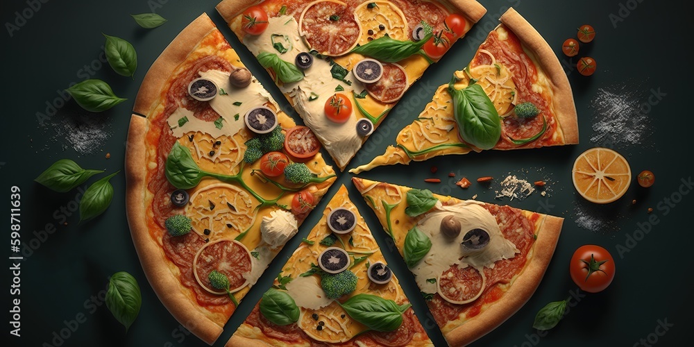 Poster Conceptual height of a mouthwatering pizza Generative AI Generative AI