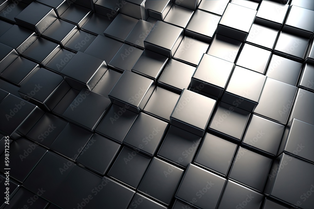 Poster modern metallic square overlapping in abstract 3d background: perfect technology design concept. gen