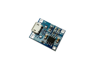lithium battery charging circuit. isolated background
TC4056A IC