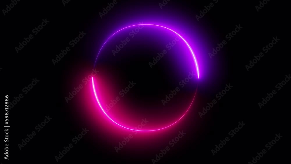 Poster blue neon light circle. computer generated 3d render generative ai