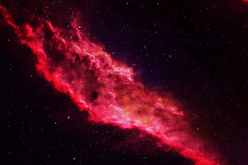 A red galaxy in deep space. Elements of this image furnished NASA.