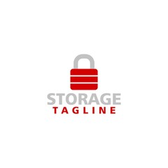 Storage lock pad logo icon isolated on white background