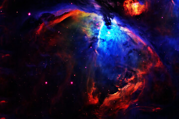 A red galaxy in deep space. Elements of this image furnished NASA.