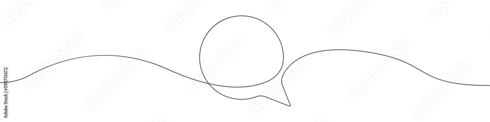 Poster one continuous drawing cloud notification vector. one continuous line drawing message cloud. vector 