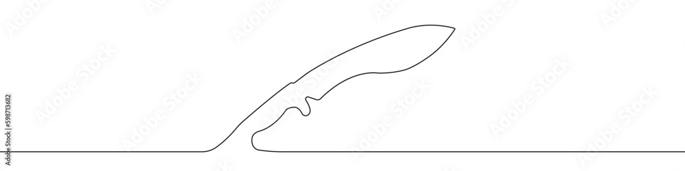 Poster one continuous drawing of a knife vector. one continuous line of the knife pattern. vector illustrat