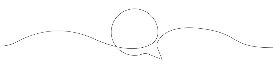 One continuous drawing cloud notification vector. One continuous line drawing message cloud. Vector illustration. Linear design of the notification in the messenger.