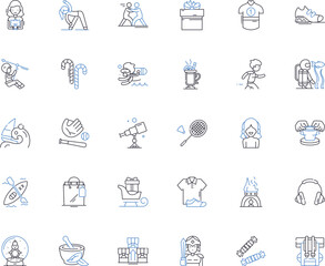 Drama therapy line icons collection. Expression, Empathy, Transformation, Catharsis, Imagination, Embodiment, Interaction vector and linear illustration. Healing,Creativity,Communication Generative AI