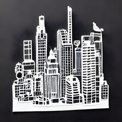 Mesmerizing Paper Cut Craft Illustration of an Eco City, Showcasing Impeccable Detailing and Stunning Design. Generative AI