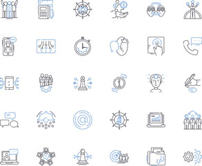 Corporate partnerships line icons collection. Collaboration, Synergy, Alliance, Integration, Cooperation, Relationship, Partnership vector and linear illustration. Generative AI