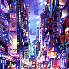 A High-Tech Anime Cityscape Straight Out of a Sci-Fi Movie. Generative AI.
