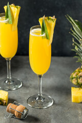 Boozy Cold Pineapple Mimosa Cocktail