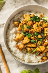 Asian Ginger Peanut Chicken and Rice