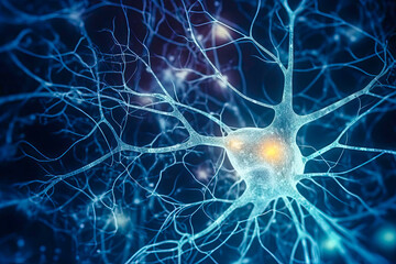 An image of neurons involved in the stress response, such as those in the hypothalamus and amygdala. Generative AI. Generative AI
