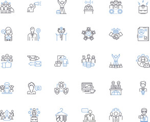 Control line icons collection. Authority, Command, Domination, Oversight, Mastery, Discipline, Supremacy vector and linear illustration. Direction,Management,Influence outline signs set Generative AI