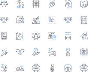 Commerce line icons collection. E-commerce, Sales, Marketing, Trade, Business, Market, Customers vector and linear illustration. Revenue,Profit,Merchandise outline signs set Generative AI