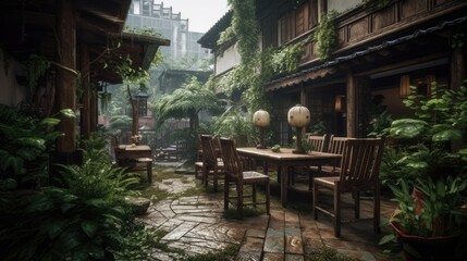a backyard cafe