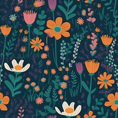 Obraz premium Seamless Beautiful Floral Texture Flower Generative AI