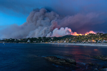 July 26, 2017 - Bormes Les Mimosas, Côte d’Azur, France - forest fire in the south of france