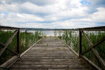 Fototapeta premium wooden bridge over the river