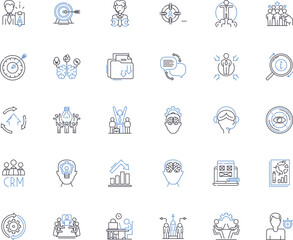 Fototapeta premium Advisory Board line icons collection. Strategy, Expertise, Guidance, Insight, Leadership, Direction, Innovation vector and linear illustration. Mentors,Experience,Nerking outline signs Generative AI