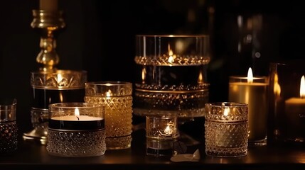 candles in a dark room