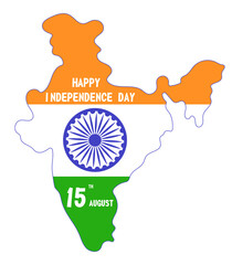 India Independence Day celebration background with Ashoka Wheel and National Flag -15th August.