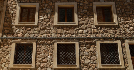old windows in the old building