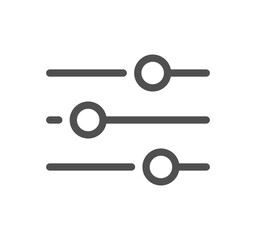 Setup and settings related icon outline and linear symbol.	
