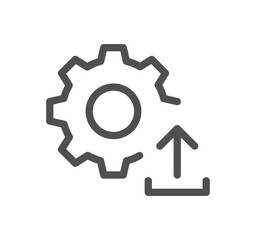 Setup and settings related icon outline and linear symbol.	
