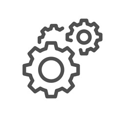 Setup and settings related icon outline and linear symbol.	
