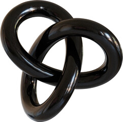 3d rendering. Abstract geometric shapes illustration. Modern minimal black glossy objects isolated on transparent background