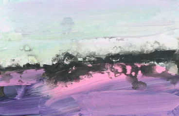 Fototapeten Art Oil and Acrylic smear blot brushstroke painting  Abstract texture color stain background. © Liliia