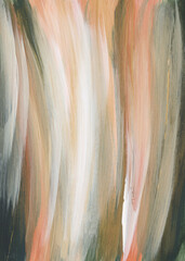 Acrylic smear brushstroke beige, brown  blot. Abstract texture color stain painting  horizontal long background.