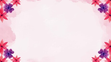 Watercolor floral wedding overlay background  animation video. Valentine's Day, Mother's Day, Weddings, and Women's Day background loop video animation