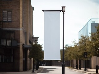 Mockup blank white street banner on cities. London, Amsterdam, Paris, Berlim Generative ai.