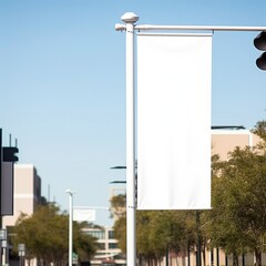 Mockup blank white street banner on cities. London, Amsterdam, Paris, Berlim Generative ai.