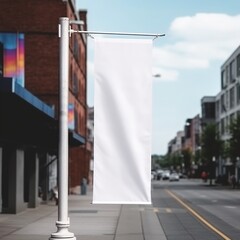 Mockup blank white street banner on cities. London, Amsterdam, Paris, Berlim Generative ai.