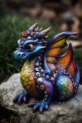 Obraz premium illustration, cute dragon colorful , generative ai