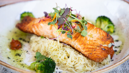 grilled salmon on a plate