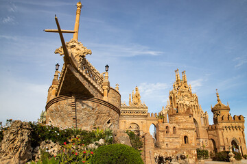  Colomares castle in Benalmadena, dedicated of Christopher Columbus - Spain