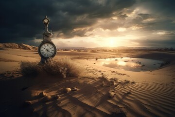 clock in the desert concept