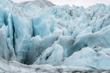 Abstract Glacier with Blue and White Ice Created with Generative AI Technology