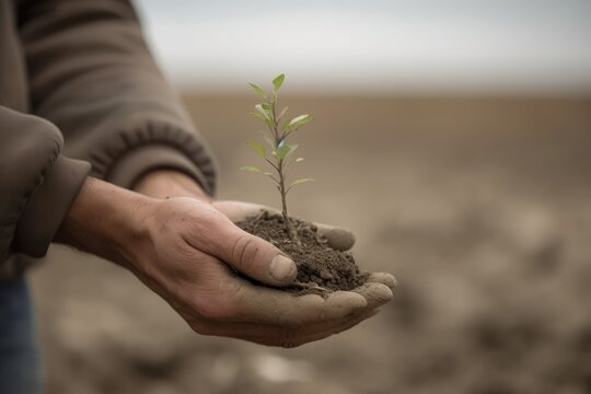 A Conceptual Image of a Plant in Hand
