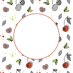 Vector berry vertical banners set. Raspberry, cherry, strawberry, black currant. Design for sweets and pastries filled with berry, candy, dessert menu, health care products. With place for text