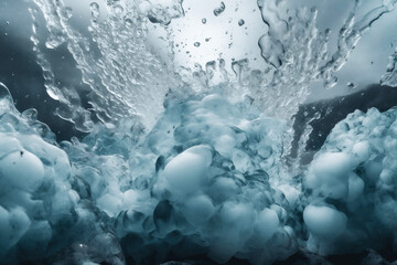 Icy Water Bubble Splash Created with Generative AI Technology