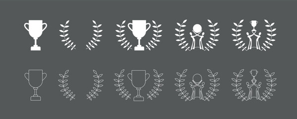 Fototapeta premium Game winner graphic elements. Vector stock illustration isolated on black chalkboard background for design web page, print packaging materials, social media template. Generative AI