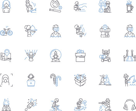 Presence of mind line icons collection. Focus, Clarity, Composure, Awareness, Insight, Acuity, Intelligence vector and linear illustration. Alertness,Concentration,Creativity outline Generative AI