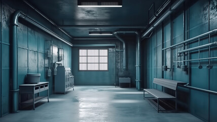 Colorful empty room 3d render there are minimalist style image. Generative Ai